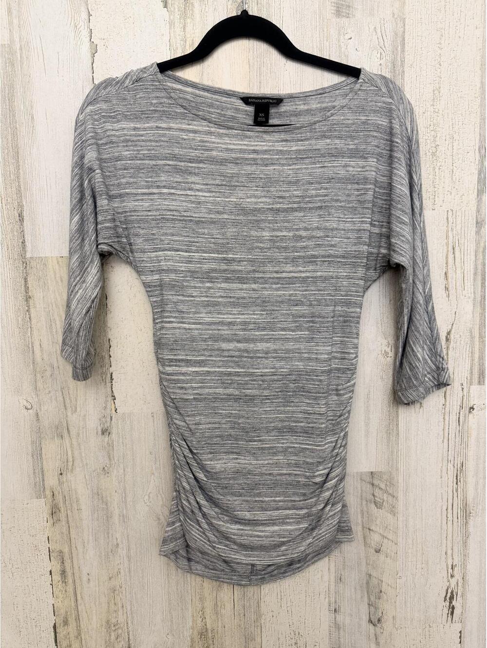 Banana Republic Women’s XS Gray Marled 3/4 Sleeve Stretch Top
